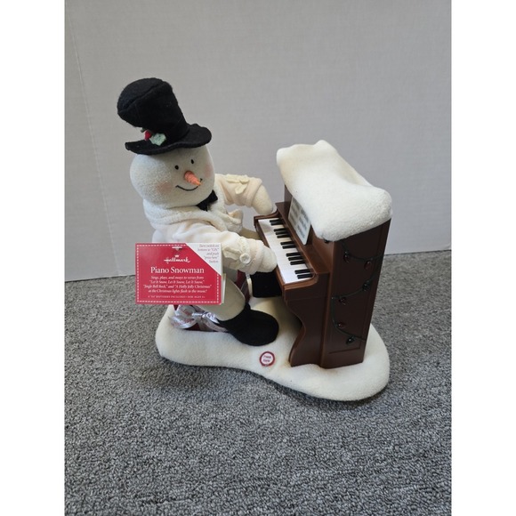 Hallmark Jingle Pals Plush Piano Playing Snowman 2005 Animated Works